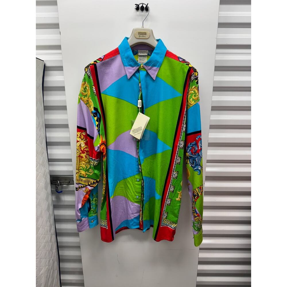 NWT Versus Gianni Versace Vintage 90s Baroque Graphic Shirt Sz Large 39/52